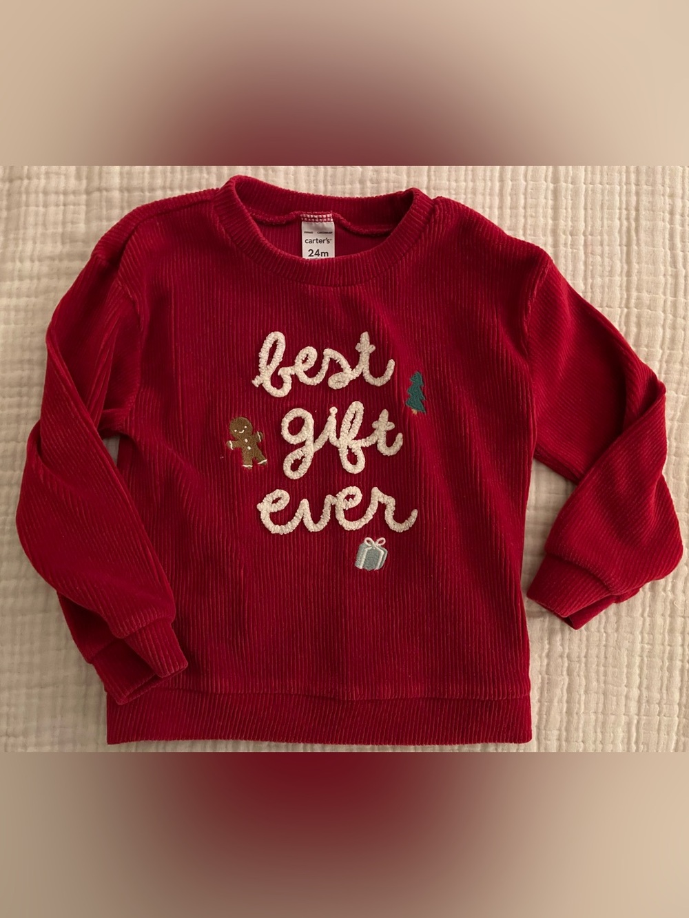 Carter's Red 'Best Gift Ever' Holiday Corduroy Sweatshirt